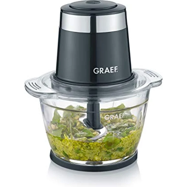 Graef CH502EU Zerkleinerer, Glas, 500W, Edelstahlmesser, 1 L, schwarz – Bild 5