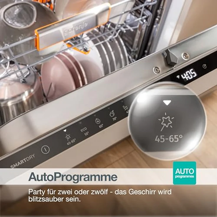 GORENJE GV642D65, Einbaugeschirrspüler, 60 cm, vollintegrierbar, 70 °C Maximaltemperatur, Einphasen-Asynchronmotor – Bild 5