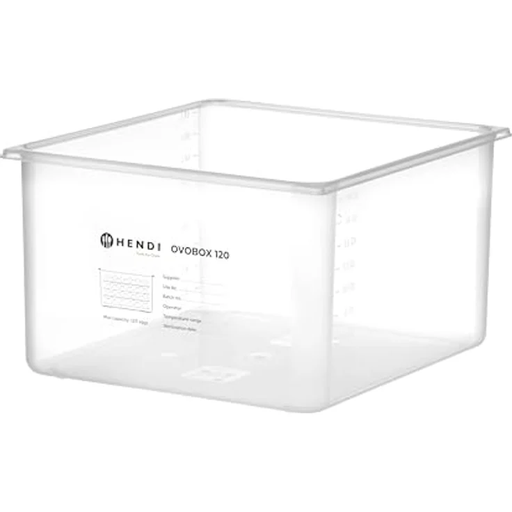 HENDI OVOBOX 120, Eierbox für 120 Eier, mit 8 Eierschalen, temperaturbeständig von -40°C bis 80°C, GN2/3, transparent, Polypropylen, 255x325x(H)202mm – Bild 4
