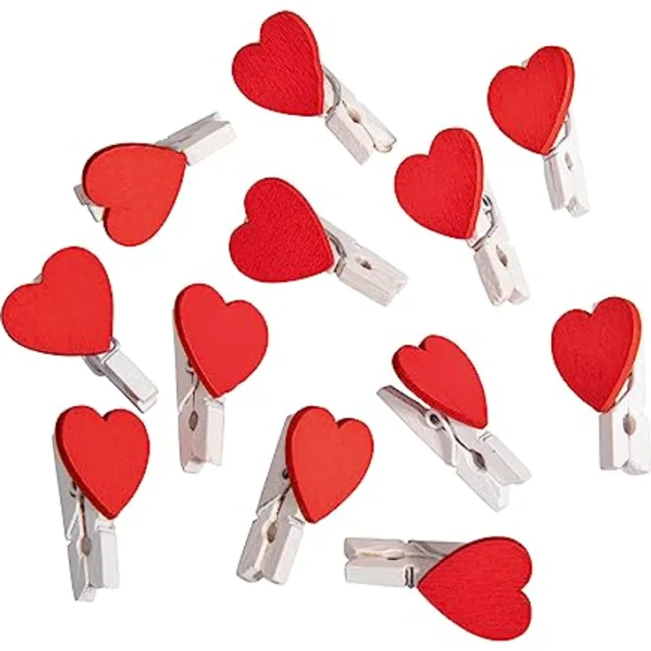 Rayher Mini Holzklammern m. Herz, FSC 100%, 2,5cm, SB-Btl. 12Stück, 64595000