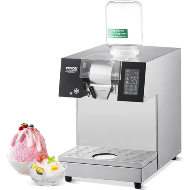 VEVOR Kommerzielle Schneeflocken-Eismaschine, 240 kg/24h, Edelstahl-Eisrasierer, Touch-LCD, weiß