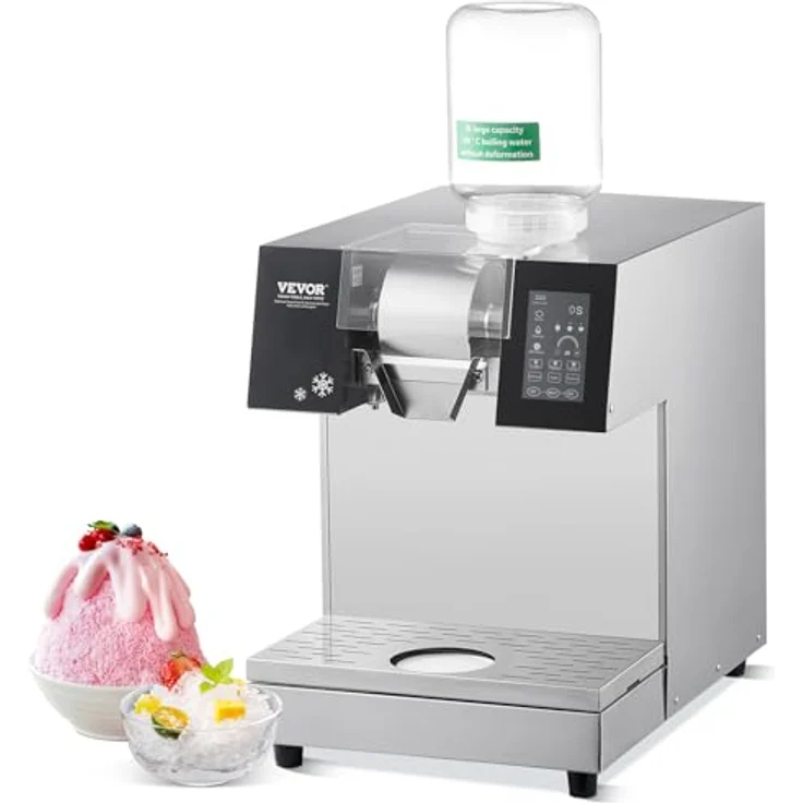 VEVOR Kommerzielle Schneeflocken-Eismaschine, 240 kg/24h, Edelstahl-Eisrasierer, Touch-LCD, weiß – Bild 1