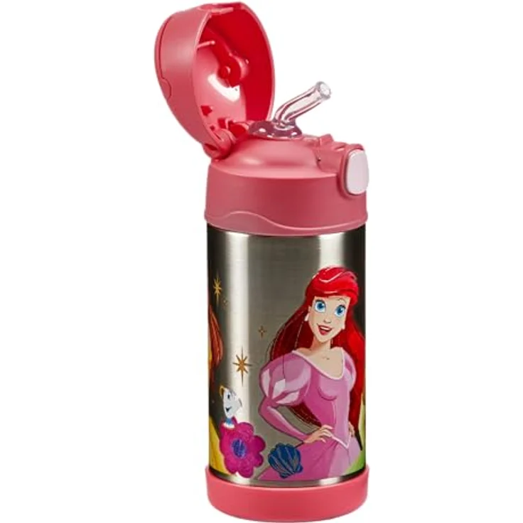 THERMOS kids FUNTAINER Trinkflasche 350ml, Edelstahl, Disney Prinzessinnen, 12h kalt, mit Strohhalm und Tragegriff, BPA-frei, spülmaschinenfest, ideal für Schule und Kita – Bild 5