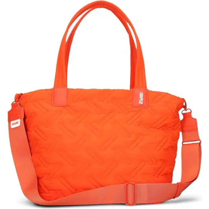 ZWEI Shopper Cleo CL200, trendiger Damen Shopper aus recyceltem Nylon, orange, 48 x 19 x 33 cm