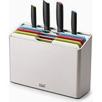 Joseph Joseph Plus 8-teiliges Messer-und-Schneidebrett-Set, 60198, Edelstahl, Groß