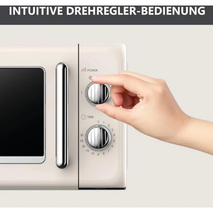 Silva MW-R 25.3, Retro Mikrowelle mit 700 Watt, 20-Liter-Garraum, beige – Bild 8