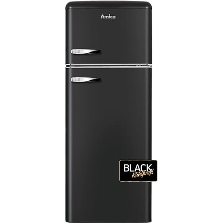 Amica KGC 15637 MS Kühl-Gefrierkombination, freistehend, mattschwarz, Retrodesign, Energieklasse E – Bild 1