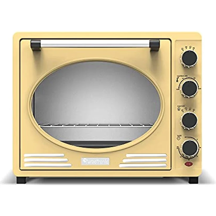 Turbotronic/Retro Minibackofen mit Umluft / 35l / schwarz, rot, blau, beige / 1600W, Mini Backofen mit Timer, Pizzaofen, Grill (CREAM) – Bild 3