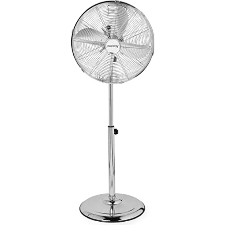 Beldray EH3263VDE 16 Zoll Standventilator, Ventilator mit Verstellbarem Kopf, Höhenverstellbar bis zu 125 cm, 3 Geschwindigkeitsstufen, Chrom, 50W standventilatoren