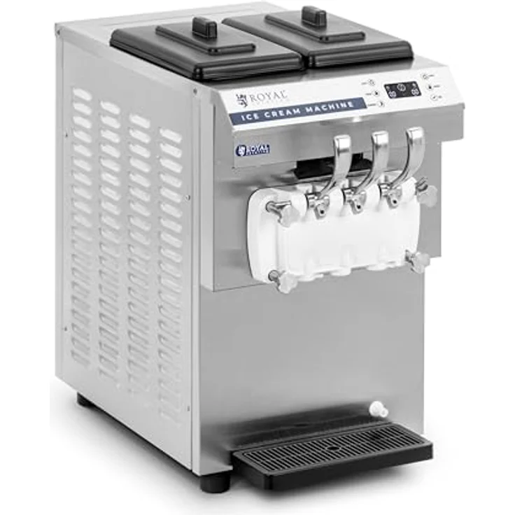 Royal Catering RCSI-18A Softeismaschine 16 l/h 1350 W 14,2 l für Eiscreme und Sorbet LED-Anzeige Tropfschale Edelstahl Frozen Joghurt Maschine Gastro Eismaschine Softeisautomat – Bild 1