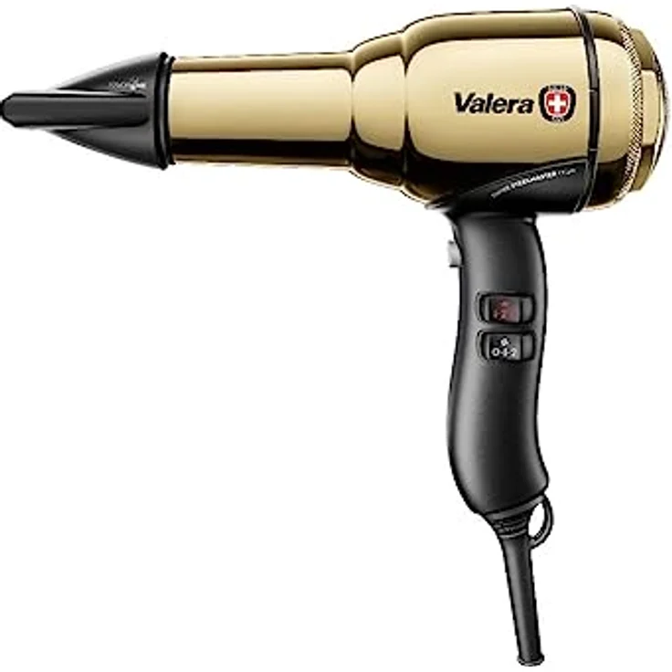 Valera, Swiss Steel Master Light, professioneller Haartrockner aus goldfarbenem Stahl, leichter Föhn mit leistungsstarkem Motor, 3 Temperaturstufen, Ionen-Generator, 2100 W – Bild 1