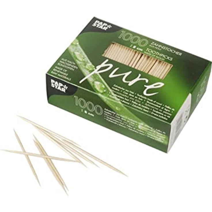 PAPSTAR 1000 Zahnstocher, Holz rund 8 cm – Bild 2