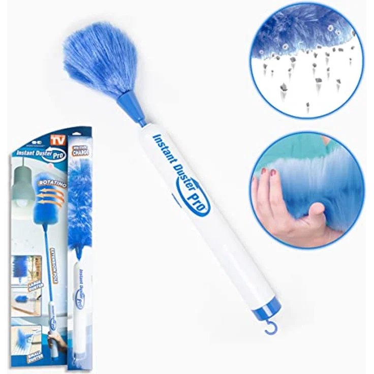 Elektro-Oberflächenbürste Instant Duster Pro Best Direct, Set, 4-TLG., inkl. großem und kleinem Staubwedel (austauschbar), Staubwedel mit Teleskopstiel, rotierend, elektrisch, batteriebetrieben – Bild 4