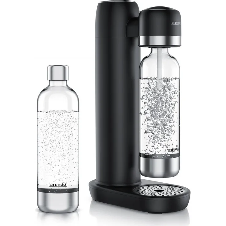 Arendo Wassersprudler Soda Streamer, 3-tlg. Set mit 2x 1000 ml BPA-freien Flaschen, kompatibel mit 60l CO2 Zylindern, individuell dosierbar, kompakte Bauweise