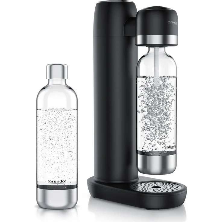 Arendo Wassersprudler Soda Streamer, 3-tlg. Set mit 2x 1000 ml BPA-freien Flaschen, kompatibel mit 60l CO2 Zylindern, individuell dosierbar, kompakte Bauweise
