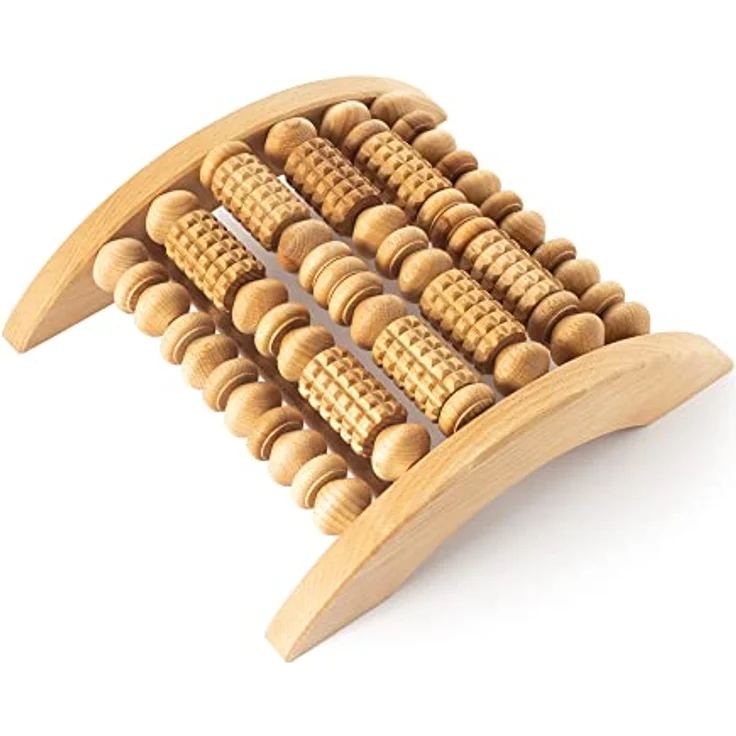 Tuuli Accessories Massage Massagerolle Massageroller Massagegerät Fuß Fußmassagegerät Fußroller Fußmassage aus Holz 29x24,5 cm – Bild 1