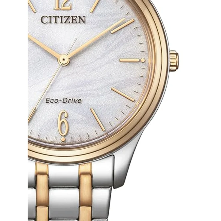 CITIZEN EM0416-78A Eco-Drive Solar Bicolor Damenuhr mit Edelstahl Gliederband, Rosegoldfarbene Akzente – Bild 2