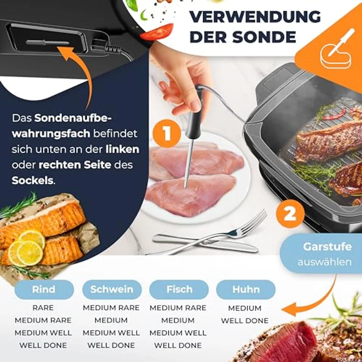 KESSER® Multikocher mit Heißluftfritteuse 8L, 16 Programme, Grillen, Backen, Dampfgaren, Vorheiz- & Warmhaltefunktion, Reiskocher, Slow Cooker, Joghurtbereiter – Bild 5