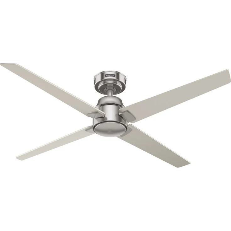 Hunter Deckenventilator Cordelia L, Nickel, 132 cm Durchmesser, mit Fernbedienung, 4 Lüfterflügel, 73 W Leistung