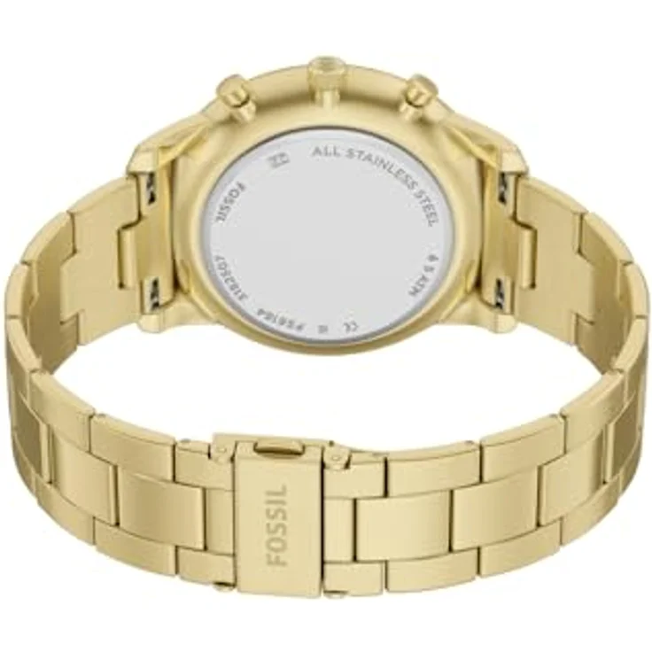 Fossil Neutra, Herren Quarz-Chronograph mit 44-mm-Gehäuse, goldfarbenem Edelstahlarmband und grünem Sunray-Zifferblatt, wasserdicht bis 50 m – Bild 5