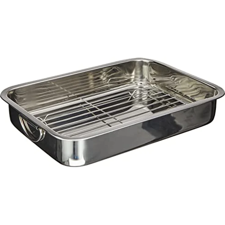 GSW 809252 Edelstahl Viereckpfanne mit Einsatz 40cm, Silber, 42 x 30,4 x 6,4 cm, 2-Einheiten – Bild 2