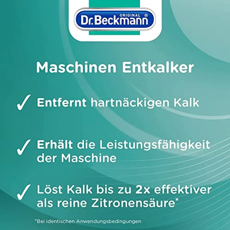 Dr. Beckmann Maschinen Entkalker, Portionsbeutel 2x50g für gründliche Entkalkung von Wasch- und Spülmaschinen – Bild 2