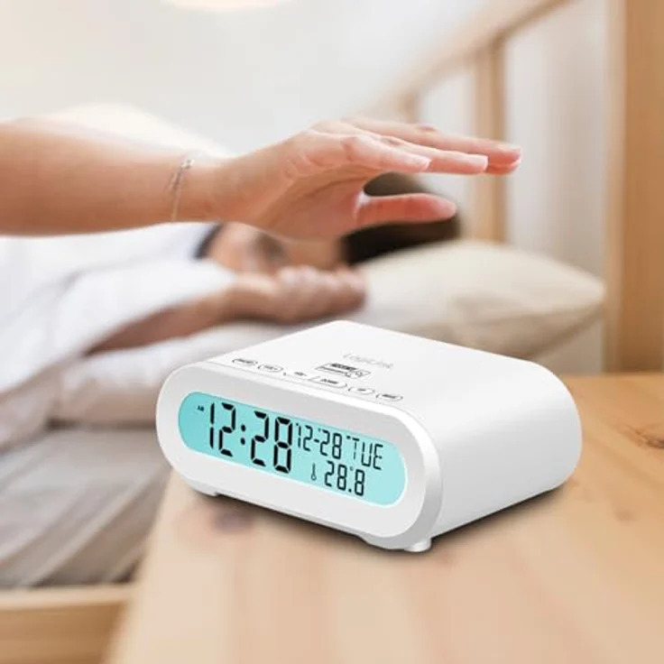 LogiLink SC0121W Radio-Wecker mit Temperatur- und Luftfe Anzeige, Einschlaf-Timer, USB Port, Farbe Weiß – Bild 2