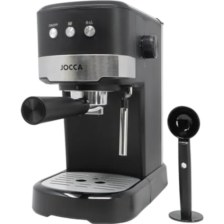 JOCCA 2377, Manuelle Espressomaschine mit 20-Bar-Pumpe, 1,25 l Wassertank und doppeltem Espressoausgang