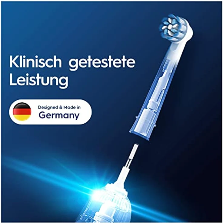 Oral-B Pro Sensitive Clean Aufsteckbürsten für elektrische Zahnbürste, 6 Stück, sanfte Zahnreinigung, innovative X-förmige Borsten, Original Oral-B Zahnbürstenaufsatz, Made in Germany – Bild 4