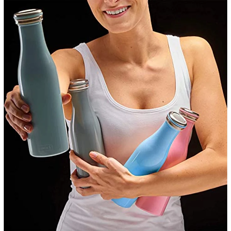 Lurch 240960 Thermo-Flasche für heiße und kalte Getränke aus Doppelwandigem Edelstahl, 0,75l, Pearl Blue – Bild 8