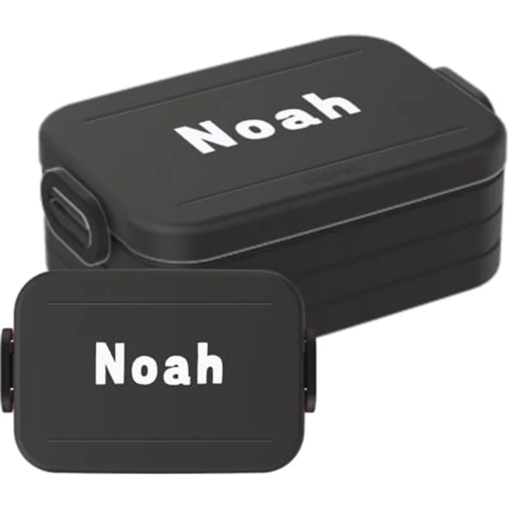 Mepal Brotdose To Go, personalisierte Lunchbox für bis zu 4 Butterbrote, BPA-frei & spülmaschinenfest, 900 ml, Midi, Nordic black – Bild 1