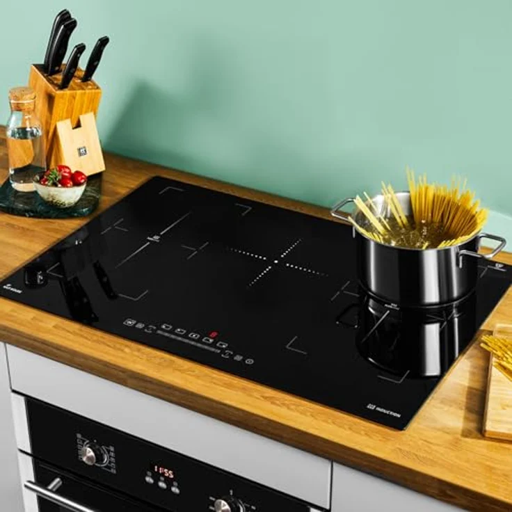 KKT KOLBE Herdset: 60cm Einbaubackofen BO8805SS + 77cm Induktionskochfeld IH87705FZ, Heißluft, Automatik-Timer, 5 Kochzonen, Kindersicherung, Knebelbedienung, Energieeffizienzklasse A – Bild 3