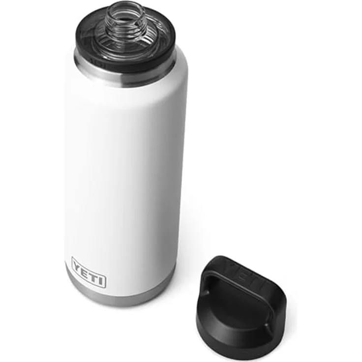 YETI Rambler Flasche mit Chug-Verschluss, 46 oz (1,3 L), doppelwandige Vakuumisolierung, rostfreier Edelstahl, weiß – Bild 1