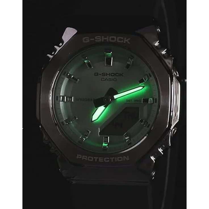 Casio G-Shock GM-S2110-1A1ER, Analog-Digitaluhr für Herren, Edelstahlgehäuse Silber, schwarzes Harzarmband, wasserdicht bis 20 bar – Bild 6