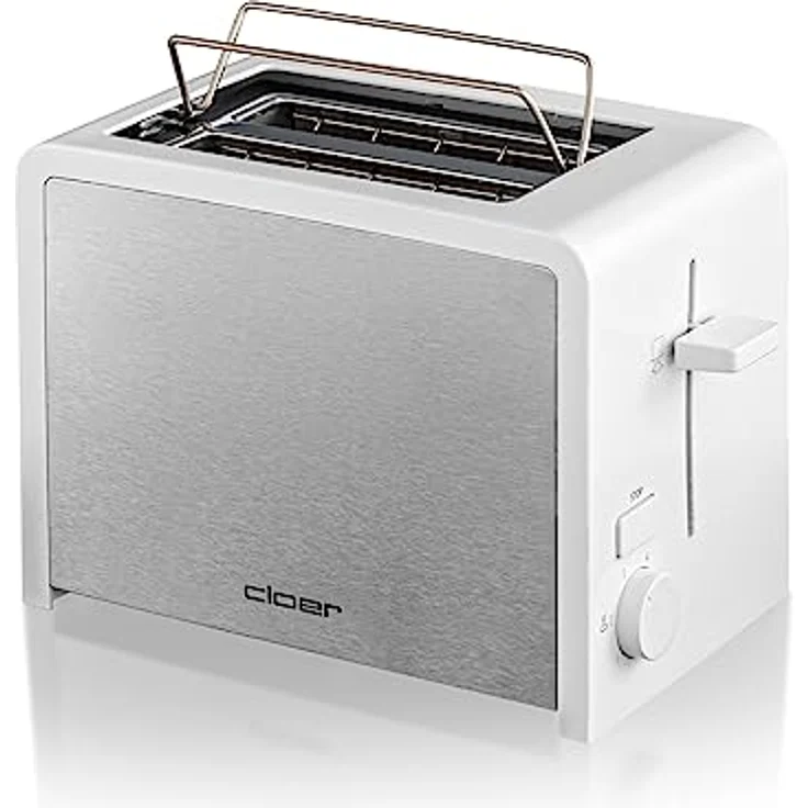 Cloer 3211 Toaster - 825 W - für 2 Toastscheiben - integrierter Brötchenaufsatz - Nachhebevorrichtung - Krümelschublade - wärmeisoliert - Edelstahl – Bild 2