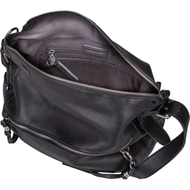 FredsBruder My Forever Friend, Umhängetasche aus Leder, 31 cm, Schwarz mit Reißverschluss und Handyfach – Bild 4