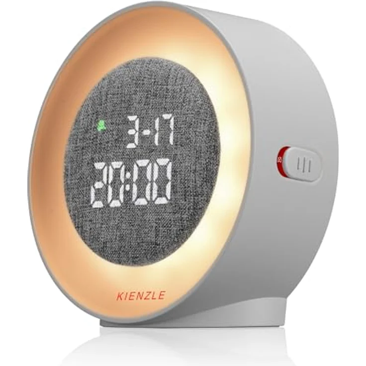 Kienzle KIENZLE Lichtwecker Rund, eleganter Wecker mit dreistufigem Aufwachlicht und dimmbarem Nachtlicht – Bild 6