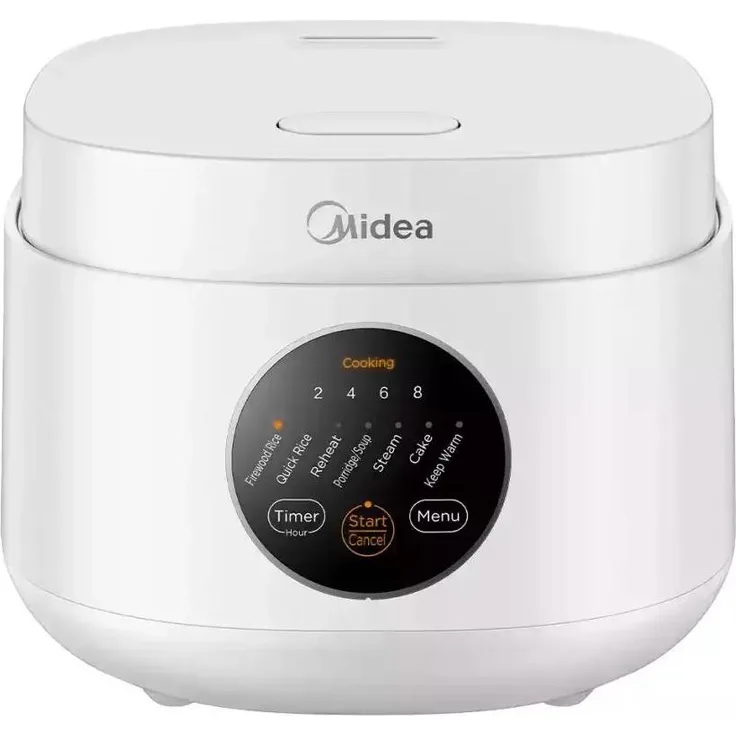 Midea Reiskocher MRD3020TBDW, 1 Liter Fassungsvermögen, 500 Watt Leistung, mit Antihaft-Innentopf und Warmhaltefunktion