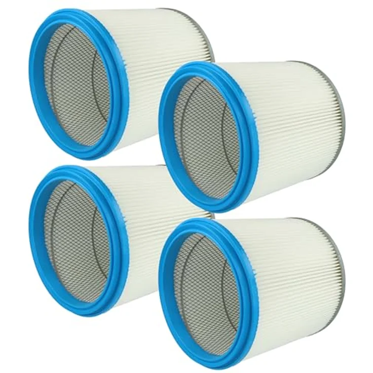 vhbw 4X Faltenfilter für Starmix HG 8, SRP2HG8, HG 61 DW, HG 7, HG 6 - Staubsauger Patronenfilter, Blau Silber Weiß, auswaschbar und optimale Saugleistung – Bild 1