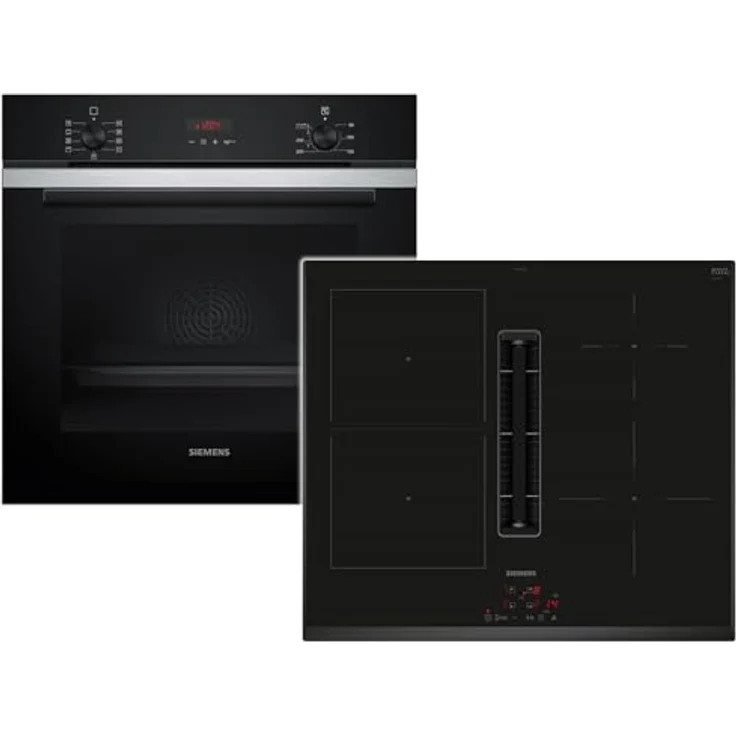 Siemens Set PQ226EA51Z, Pyrolyse Backofen HB271ABB3 in Deep Black Inox mit 5 Backofenfunktionen und Induktionskochfeldabzug ED651BS16E – Bild 1