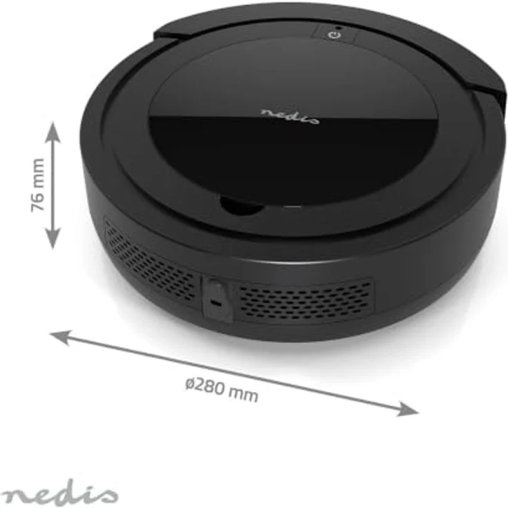 Nedis VCRO300BK, Beutelloser Saugroboter 3-in-1 mit Kehren, Saugen und Trockenwischen, Schwarz – Bild 4