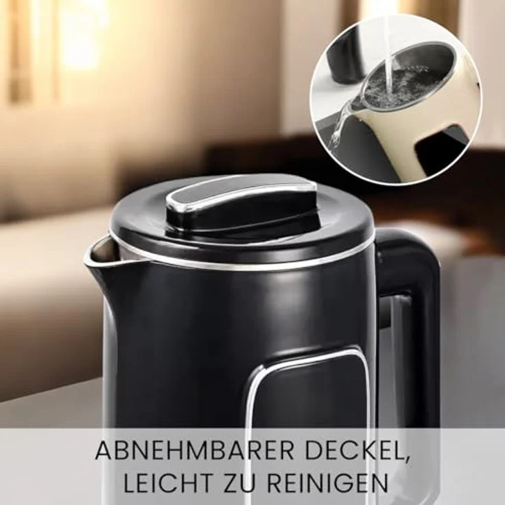 Air Essence LuminaTi Black MAX, elektrischer Wasserkocher mit Temperatureinstellung, Entchlorungs- und Entkalkungsfunktion, 2200W, 1,5L, Edelstahl – Bild 5