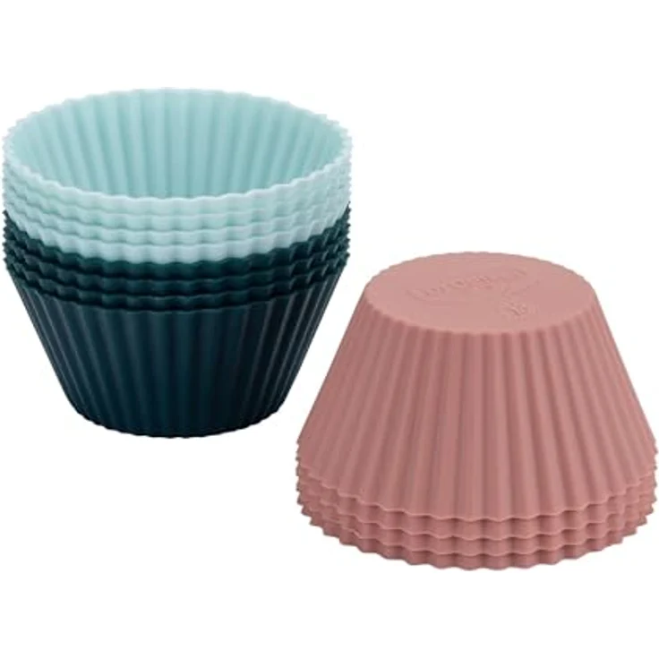 Dr. Oetker Silikon-Muffinförmchen Vintage Oster Manufaktur, 12-teiliges Set in drei Farben, temperaturbeständig aus hochwertigem Platinsilikon – Bild 3