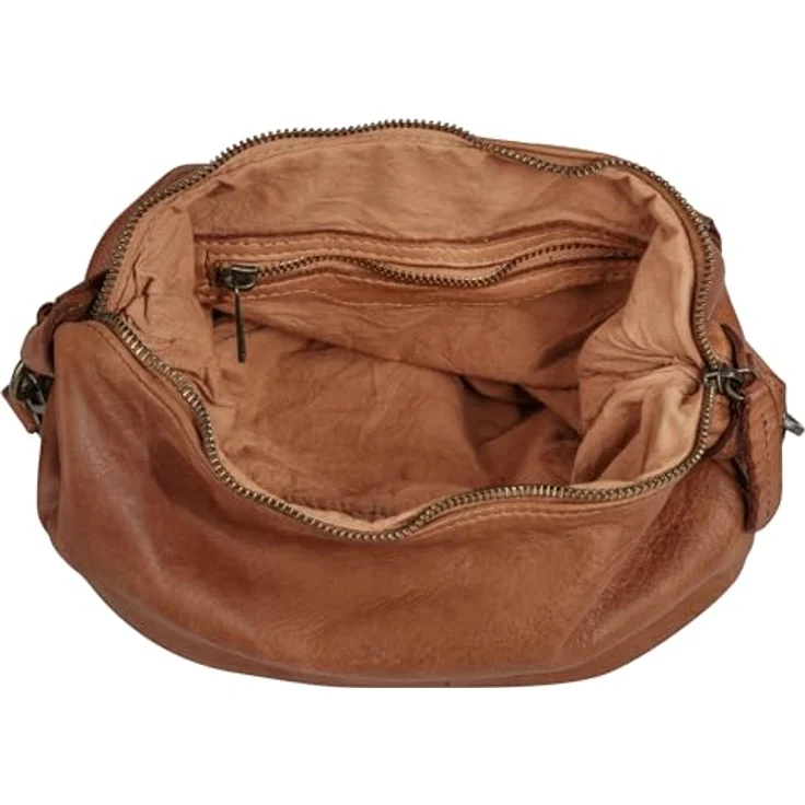 Samantha Look Umhängetasche, echt Leder, Made in Italy, 21 cm x 28 cm x 8 cm, abnehmbarer Henkel, verstellbarer Schultergurt, Smartphonefach bis 6,7 Zoll – Bild 6