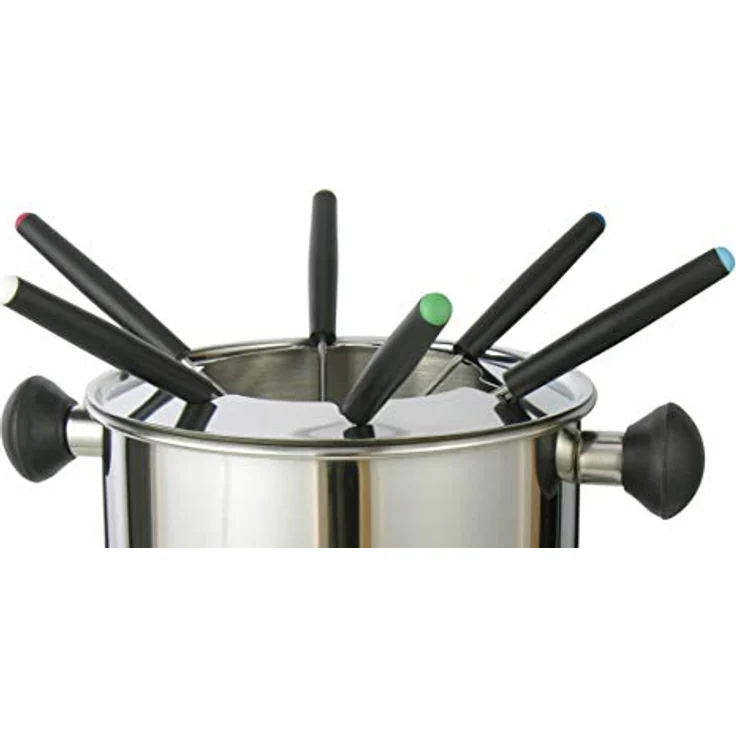 Fondue Set Edelstahl 10tlg mit 6 Fonduegabeln und Pastenbrenner 24688 – Bild 3