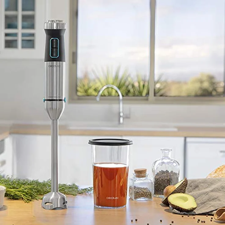 Cecotec Power TitanBlack 1500 XL Stabmixer 1500 W, inkl. 0,8L Mixbehälter, silber, schwarz – Bild 2