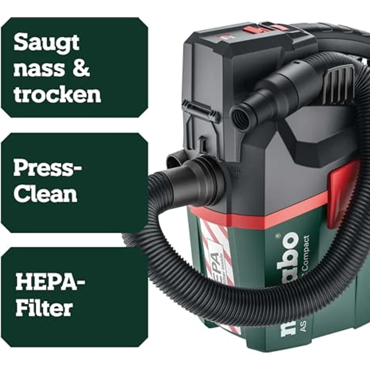 metabo Nass-Trocken-Sauger, Akku-Sauger ohne Akku – Bild 4