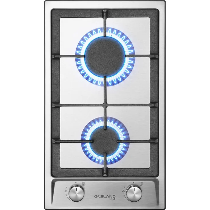 GASLAND GH30SF, Autarkes Gas-Kochfeld mit 2 Flammen, 4200 Watt, Edelstahl, automatische Zündung