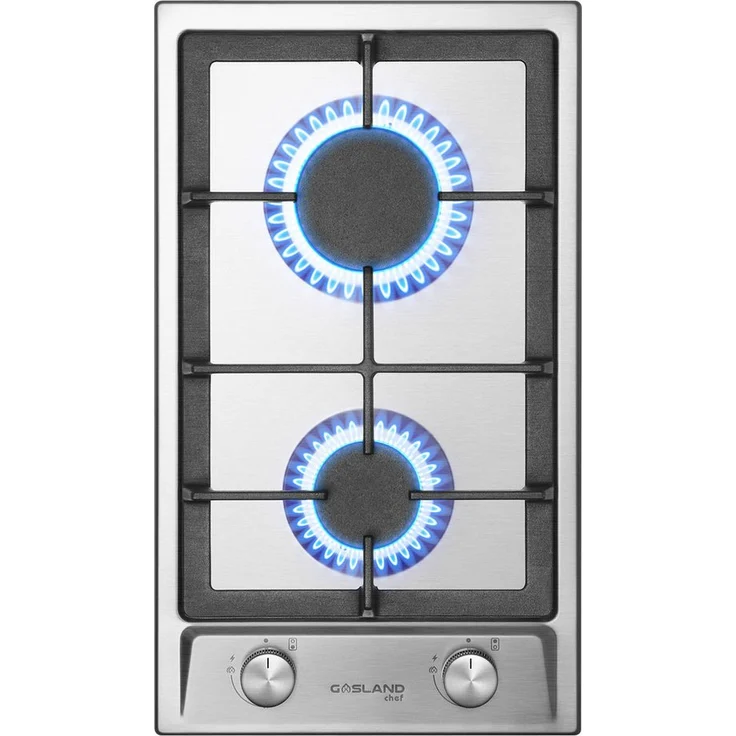 GASLAND GH30SF, Autarkes Gas-Kochfeld mit 2 Flammen, 4200 Watt, Edelstahl, automatische Zündung