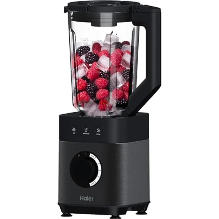 Haier Mixer mit Ice-Crush-Funktion & Smoothie Maker, 1200W I Standmixer mit 1,7L Glasbehälter & 0,6l To-Go-Flasche I Selbstreinigungsfunktion, Spülmaschinenfest & 5 Geschwindigkeiten [Serie 5-HBL5B2] – Bild 1